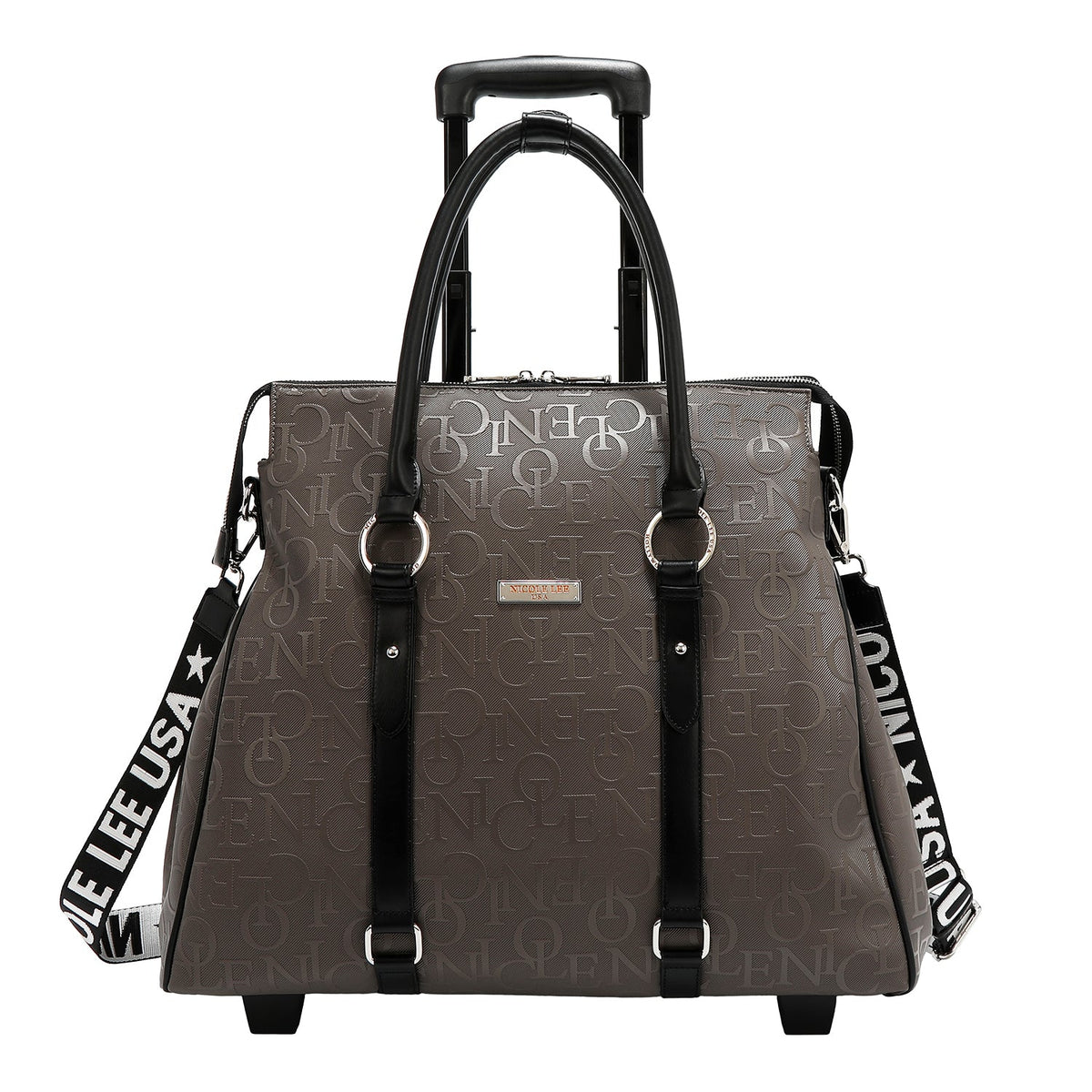 BOLSO CON RUEDAS MONOGRAMA (GRIS OSCURO)